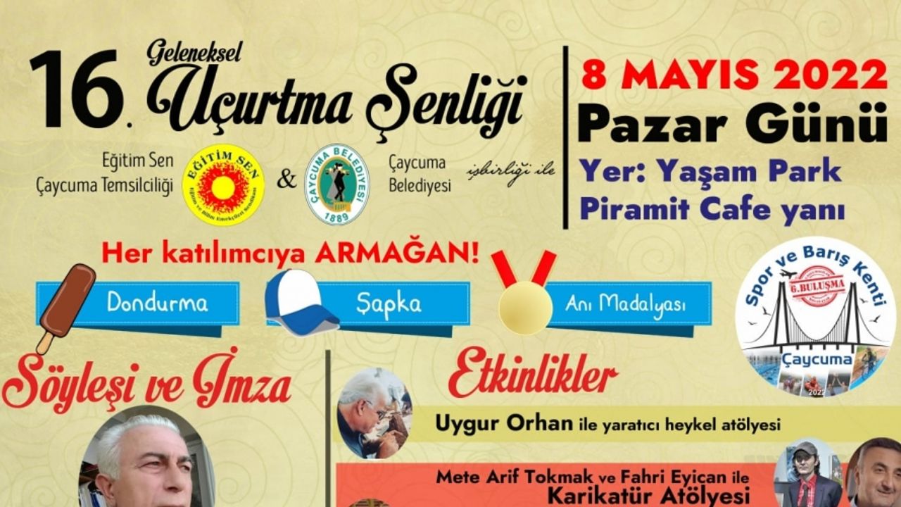 Çaycuma Uçurtma Şenliği 8 Mayıs Pazar günü yapılacak