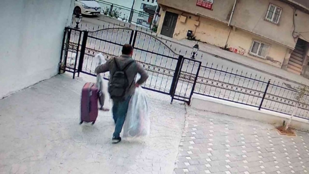 Eyüpsultan’da pişkin hırsız elleri boş girdiği binadan valizle çıktı