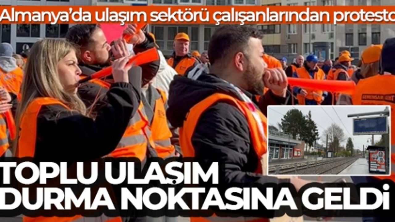 Almanya’da ulaşım sektörü çalışanlarından protesto