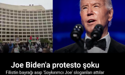 Biden içerde konuştu, eylemciler dışarda “Soykırımcı Joe” sloganları attı