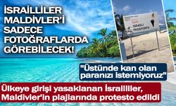 Ülkeye girişi yasaklanan İsrailliler, Maldivler'in plajlarında protesto edildi