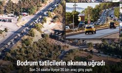 Bodrum’a 24 saatte giriş yapan 20 bin araç trafiği kilitledi