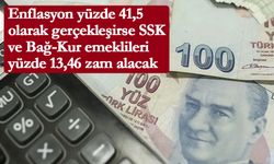 Enflasyon yüzde 41,5 olarak gerçekleşirse SSK ve Bağ-Kur emeklileri yüzde 13,46 zam alacak