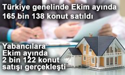 Türkiye genelinde Ekim ayında 165 bin 138 konut satıldı