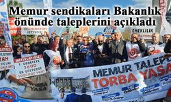 Memur sendikaları taleplerini Hazine ve Maliye Bakanlığı önünde açıkladı