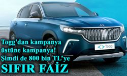 Togg'dan kampanya üstüne kampanya! 800 bin TL’ye sıfır faiz!