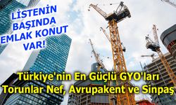 Türkiye'nin En Güçlü GYO'ları Torunlar, Nef, Avrupakent ve Sinpaş!