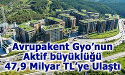 Avrupakent Gyo’nun Aktif büyüklüğü 47,9 Milyar TL’ye Ulaştı