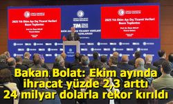 Bakan Bolat: Ekim ayında ihracat yüzde 2,3 arttı, 24 milyar dolarla rekor kırıldı