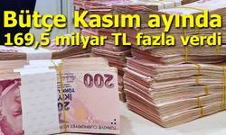 Bütçe Kasım ayında 169,5 milyar TL fazla verdi