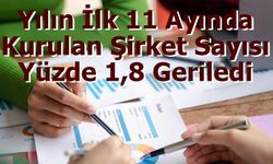 Yılın İlk 11 Ayında Kurulan Şirket Sayısı Yüzde 1,8 Geriledi