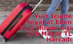 Yurt İçinde Seyahat Eden 21,5 Milyon kişi 276 Milyar TL’yi Aşan Harcama Yaptı