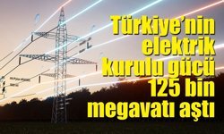 Türkiye’nin elektrik kurulu gücü 125 bin megavatı aştı