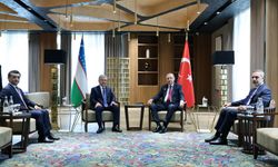 Erdoğan, Özbekistan Cumhurbaşkanı Mirziyoyev ile bir araya geldi