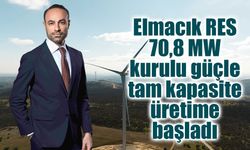 Elmacık RES 70,8 MW kurulu güçle tam kapasite üretime başladı