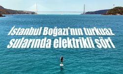 İstanbul Boğazı'nın turkuaz sularında elektrikli sörf