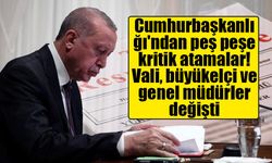 Cumhurbaşkanlığı'ndan kritik atamalar: Vali değişti, büyükelçi ve üst düzey bürokratlar görevlendirildi