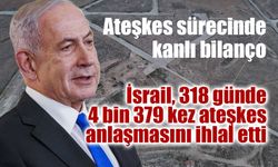 İsrail, 318 günde 4 bin 379 kez ateşkes anlaşmasını ihlal etti