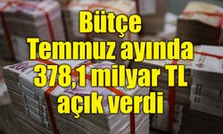 Bütçe Temmuz ayında 378,1 milyar TL açık verdi