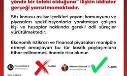 DMM'den Bakan Şimşek'in istifasını sunduğu yönündeki iddialara yalanlama