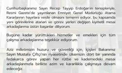 Emniyet Genel Müdürü Fidan: 'Resmi Gazete'de yayımlanan Emniyet Genel Müdürlüğü Atama Kararlarının hayırlara vesile olmasını temenni ediyorum'