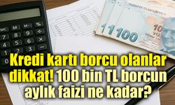 Kredi kartı borcu olanlar dikkat! 100 bin TL borcun aylık faizi ne kadar?