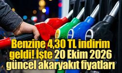 Benzine 4,30 TL indirim geldi! İşte 20 Ekim 2026 güncel akaryakıt fiyatları