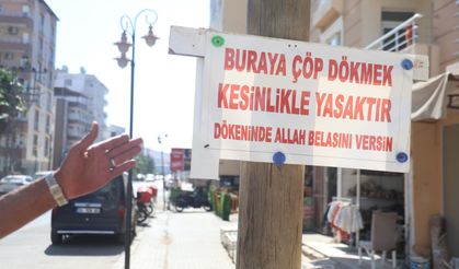 Çöp sorununu ‘Buraya çöp dökenin Allah belasını versin' tabelasıyla çözdü!
