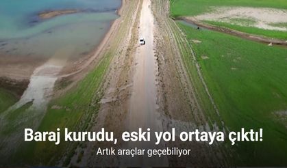 Sular çekildi karayolu ortaya çıktı