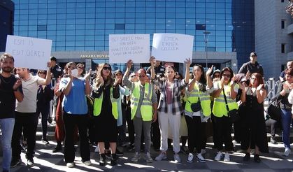 İşten çıkarılan işçilerden Mansur Yavaş'a protesto!