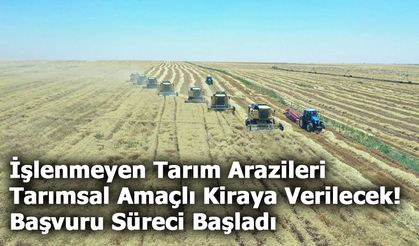 İşlenmeyen Tarım Arazileri Tarımsal Amaçlı Kiraya Verilecek: Başvuru Süreci Başladı