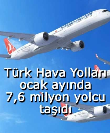THY Ocak Ayında 7,6 Milyon Yolcu Taşıdı: Dış Hat Doluluk %83