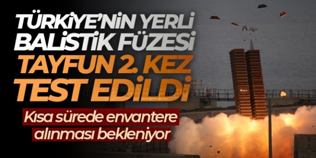 Türkiye’nin yerli balistik füzesi Tayfun’un Rize-Artvin Havalimanı’ndan 2. kez test atışı gerçekleştirildi