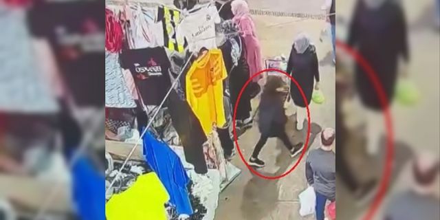 Halı ile kızı kamufle etti: Saniyeler içinde 18 bin TL’lik çantayı çalıp kayıplara karıştılar