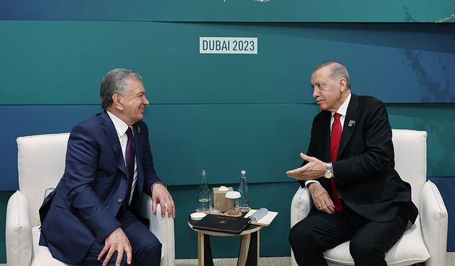 Erdoğan, Özbekistanlı mevkidaşı Mirziyoyev ile görüştü