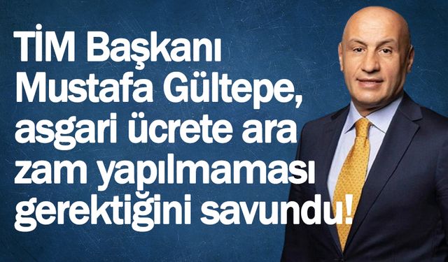 TİM Başkanı Mustafa Gültepe, asgari ücrete ara zam yapılmaması gerektiğini savundu!