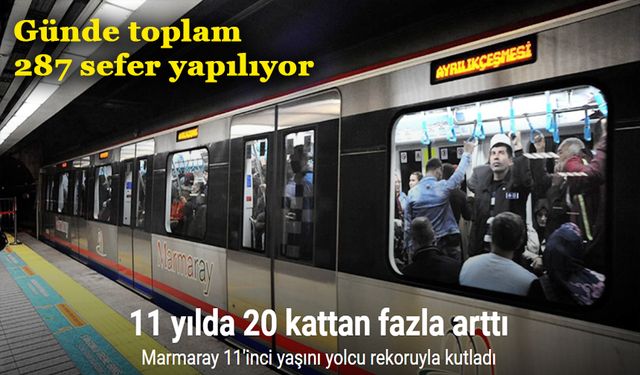 İstanbul’un en yoğun kullanılan geçidi Marmaray 11’inci yaşını yolcu rekoruyla kutladı