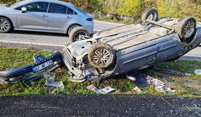 Zonguldak-Ankara kara yolunda feci kaza, 2 yaralı