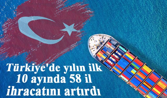 Türkiye'de yılın ilk 10 ayında 58 il ihracatını artırdı