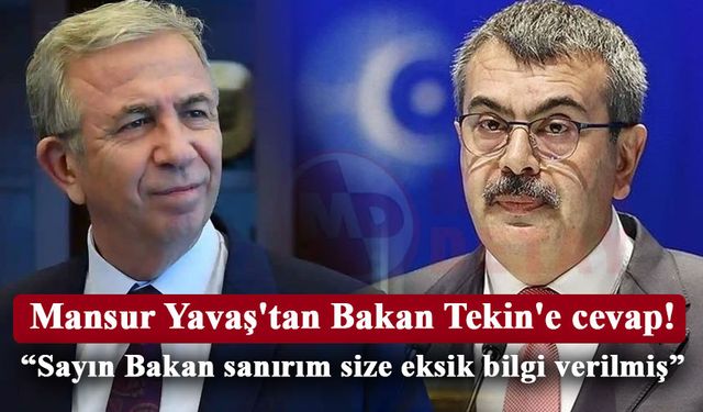 Mansur Yavaş'tan Bakan Tekin'e cevap!