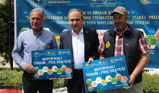 Uşak'ta Çiftçilere Dev Destek: Tohum, Fide, Sera Naylonu ve Hümik Asit Dağıtıldı