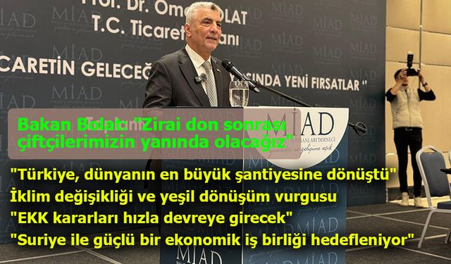 Bakan Bolat: "Zirai don sonrası çiftçilerimizin yanında olacağız"
