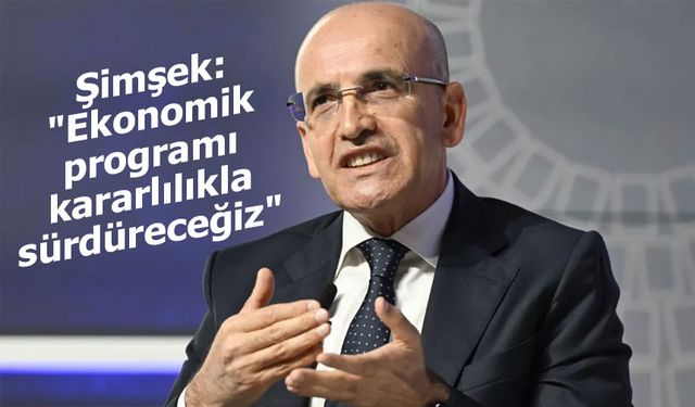 Şimşek: "Ekonomik programı kararlılıkla sürdüreceğiz"