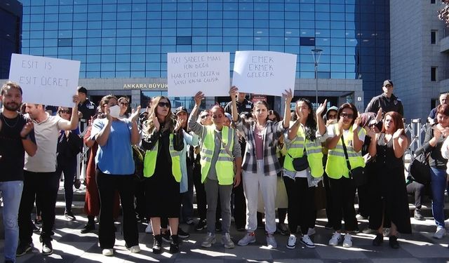 İşten çıkarılan işçilerden Mansur Yavaş'a protesto!