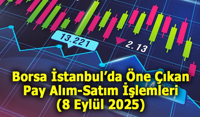 Borsa İstanbul’da Öne Çıkan Pay Alım-Satım İşlemleri – 8 Eylül 2025