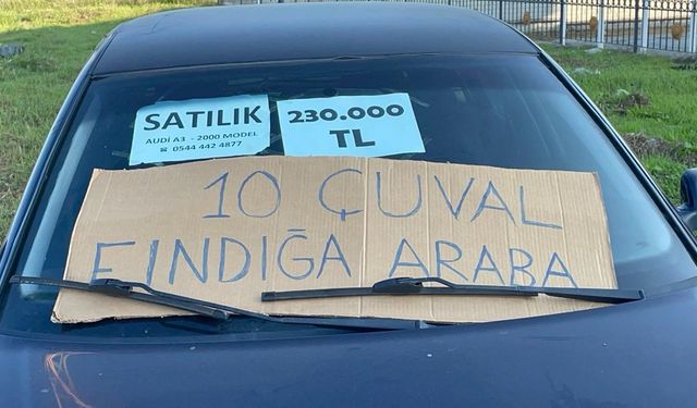 10 çuval fındık getirene araba