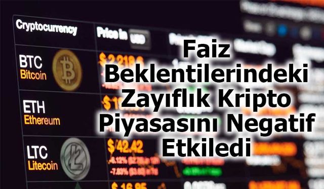 Faiz Beklentilerindeki Zayıflık Kripto Piyasasını Negatif Etkiledi