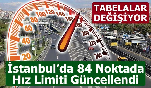 İstanbul’da 84 Noktada Hız Limiti Güncellendi