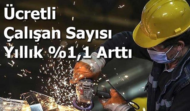 Ücretli Çalışan Sayısı Yıllık %1,1 Arttı