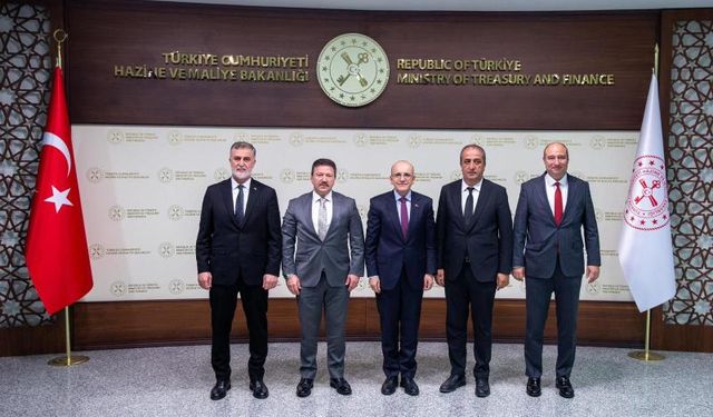 Bakan Şimşek, TŞOF Genel Başkanı Yiğiner’i kabul etti